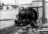 Locomotive exiting the southern end of the railway tunnel